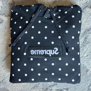 Supreme Comme Des Garçon Black Polka Dot Hoodie